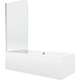 Taisnstūra vanna Mexen Cube 180 x 80 cm ar korpusu un 80 cm vienu starpsienu, caurspīdīga, hromēta - 550518080X9008010100