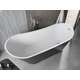 Brīvi stāvoša vanna Mexen Alta 170 x 75 cm, balta/melna, hromēta pārplūde - 52141707575, 3 image