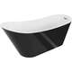 Brīvi stāvoša vanna Mexen Alta 170 x 75 cm, balta/melna, hromēta pārplūde - 52141707575
