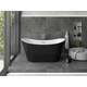 Brīvi stāvoša vanna Mexen Montana 150 x 72 cm, balta/melna, hromēta pārplūde - 52011507575, 2 image