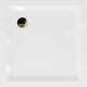 Mexen Flat square slim dušas paliktnis 80 x 80 cm, balts, zeltains sifons - 40108080G, 4 image
