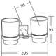 Двойной стакан Mexen Vane для зубных щеток черный - 7020952-70, изображение 2