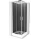Квадратная душевая кабина Mexen Rio 70 x 70 см, графит, хром + душевой поддон Rio, белый - 860-070-070-01-40-4510
