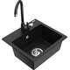 Гранитная мойка Mexen Milo со смесителем для кухни Telma, черный - 6505-77-670 200-70
