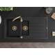Гранитная мойка Mexen Andres со сливом и кухонным смесителем Telma, черный - 6515-77-670 200-50, изображение 4