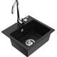 Гранитная мойка Mexen Milo со смесителем для кухни Telma, черный - 6505-77-670200-00