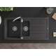 Гранитная мойка Mexen Andres со сливом и кухонным смесителем Telma, черная пятнистая - 6515-76-670200-00, изображение 3