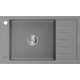 Гранитная мойка Mexen Elias, 1 чаша с коротким сливом, 795 x 480 мм, серая - 6511791005-71