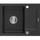 Mexen Enzo   granīta izlietne ar īsu noteci 576 x 465 mm, melns / sudraba metālisks - 6506571005-73