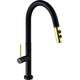 Кухонный смеситель Mexen Ava, черный/золотой - 672800-75