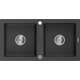 Мойка гранитная Mexen Mario с 2 чашами 820 x 436 мм, черная меланжевая - 6504822000-76