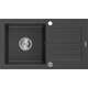 Mexen Pablo   granīta izlietne ar noteci 752 x 436 mm, melni raibs - 6510751010-76