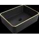 Mexen Catia galda izlietne 48 x 37 cm, matēta melna/zelta maliņa - 21314875