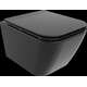 Mexen Madox Rimless tualete ar plānu sēdekli ar mīkstu aizvēršanu, duroplasts, matēts melns - 30154070