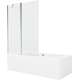 Taisnstūra vanna Mexen Cube 180 x 80 cm ar korpusu un vienu ekrānu 120 cm, caurspīdīga, hromēta - 550518080X9412110100