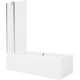 Taisnstūra vanna Mexen Cube 180 x 80 cm ar korpusu un vienas lapas ekrānu 80 cm, caurspīdīga, hromēta - 550518080X9408110100