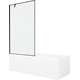 Mexen Cubik taisnstūra vanna 170 x 70 cm ar korpusu un viendurvju aizsegu 100 cm, melns raksts - 550317070X9510007070