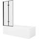 Mexen Vega taisnstūra vanna 160 x 70 cm ar korpusu un 2 lapu aizkaru 80 cm, melns raksts - 550116070X9208027070