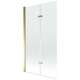 Шторка для ванны Mexen Castor, 2-створчатая, 100 x 150 см, прозрачная, золотистая - 892-100-002-50-00
