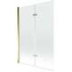 Шторка для ванны Mexen Castor, 2-створчатая, 120 x 150 см, прозрачная, золотистая - 892-120-002-50-00