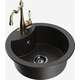 Гранитная мойка Mexen Diego, 1 чаша, со смесителем для кухни Carla, черный/золотой металлик - 6512-75-670700-50-B