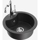 Гранитная мойка Mexen Diego, 1 чаша, со смесителем для кухни Carla, крапчатый черный - 6512-76-670700-00