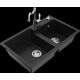 Mexen Tomas granīta izlietne, 2 bļodas un Carla virtuves jaucējkrāns, melns - 6516-77-670700-00
