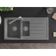 Гранитная мойка Mexen Andres 1,5 чаши со сливом и кухонным смесителем Duero, серый - 6515-71-671600-71, изображение 4