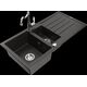 Mexen Andres granīta izlietne, 1,5 bļodas, ar noteku un Carla virtuves jaucējkrānu, melns/zelts metālisks - 6515-75-670700-00