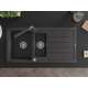 Гранитная мойка Mexen Andres, 1,5 чаши, со сливом и кухонным смесителем Duero, крапчатый черный - 6515-76-671600-76, изображение 4