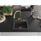 Гранитная мойка Mexen Milo, 1 чаша, со смесителем для кухни Elia, крапчатый черный - 6505-76-670101-50, изображение 3