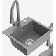 Гранитная мойка Mexen Milo, 1 чаша, со смесителем для кухни Elia, серый - 6505-71-670101-71