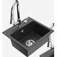 Гранитная мойка Mexen Milo, 1 чаша, со смесителем для кухни Elia, крапчатый черный - 6505-76-670101-00
