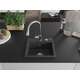Гранитная мойка Mexen Milo, 1 чаша, со смесителем для кухни Elia, крапчатый черный - 6505-76-670101-00, изображение 3
