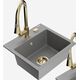 Гранитная мойка Mexen Milo, 1 чаша, со смесителем для кухни Elia, серый - 6505-71-670101-50