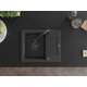 Mexen Enzo granīta izlietne, 1 bļoda, ar noteku un Elia virtuves maisītāju, raibs melns - 6506-76-670101-70-B, 4 image