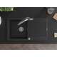Гранитная мойка Mexen Leo, 1 чаша, с крылом и кухонным смесителем Duo, черный - 6501-77-671701-07, изображение 4