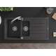 Гранитная мойка Mexen Andres, 1,5 чаши, с крылом и кухонным смесителем Elia, крапчатый черный - 6515-76-670101-00, изображение 4