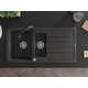 Гранитная мойка Mexen Andres, 1,5 чаши, с крылом и кухонным смесителем Elia, крапчатый черный - 6515-76-670101-70, изображение 4