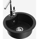 Гранитная мойка Mexen Diego, 1 чаша, со смесителем для кухни Flora, черный - 6512-77-670401-00