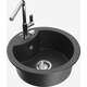 Гранитная мойка Mexen Diego, 1 чаша, со смесителем для кухни Flora, крапчатый черный - 6512-76-670401-00