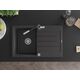 Mexen Bruno granīta izlietne, 1 bļoda, ar noteku un Flora virtuves jaucējkrānu, raibs melns - 6513-76-670401-07, 4 image