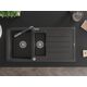 Mexen Andres granīta izlietne, 1,5 bļodas, ar noteku un Flora virtuves jaucējkrānu, raibs melns - 6515-76-670401-08, 4 image