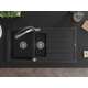 Mexen Andres granīta izlietne, 1,5 bļodas, ar noteku un Duo virtuves jaucējkrānu, melns/sudrabs metālisks - 6515-73-671701-07, 4 image