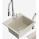 Гранитная мойка Mexen Milo, 1 чаша, со смесителем для кухни Savita, бежевый - 6505-69-672601-00