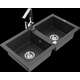 Mexen Mario, granīta izlietne, 2 bļodas ar Rita virtuves maisītāju, raibs melns - 6504-76-670300-00