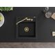 Mexen Vito granīta izlietne, 1 bļoda un Carla virtuves jaucējkrāns, melns - 6503-77-670700-50, 4 image