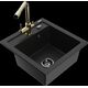 Mexen Vito granīta izlietne, 1 bļoda ar virtuves maisītāju Duero, melna - 6503-77-671600-50-B