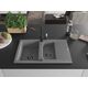 Granīta izlietne Mexen Gaspar 1,5 bļodas ar noteku un virtuves jaucējkrānu Carla, pelēka - 6507-71-670700-70-B, 3 image