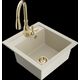 Mexen Vito granīta izlietne, 1 bļoda un Savita virtuves jaucējkrāns, bēšs - 6503-69-672601-50